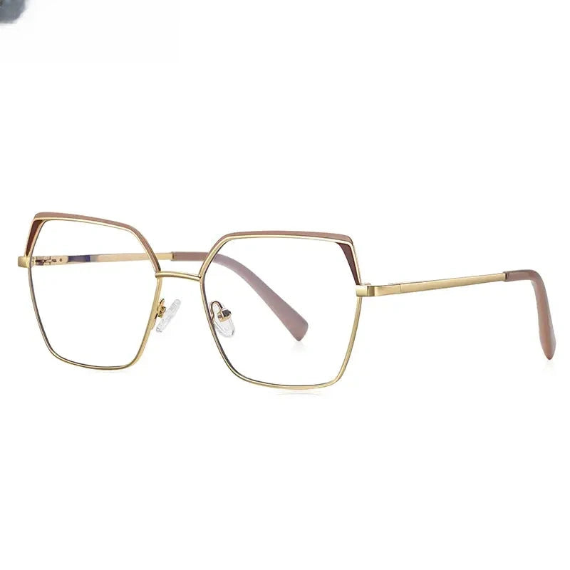 Women's Square Full Rim Alloy Reading Glasses 3102 — view 8 | Rx Spectacle