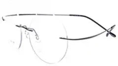Unisex Oval Rimless Titanium Prescription Glasses 96134 — view 5 | Rx Spectacle