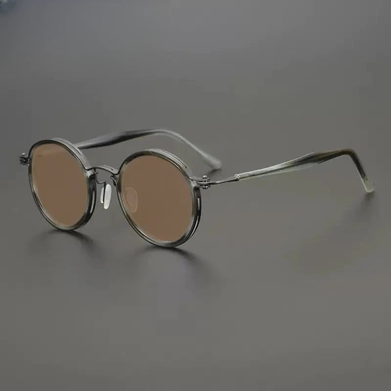 Unisex Round Full Rim Titanium Prescription Glasses Mo10 — view 17 | Rx Spectacle