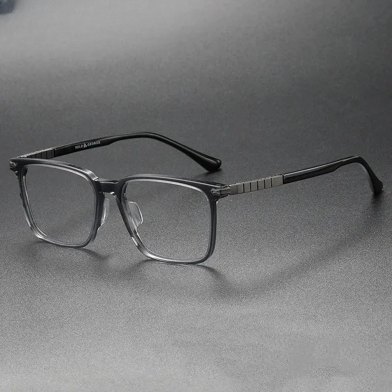 Unisex Square Full Rim Titanium Prescription Glasses 29630 — view 4 | Rx Spectacle