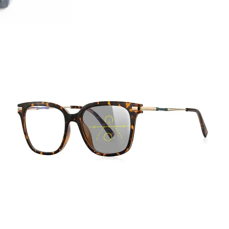 Women's Square Full Rim Titanium Reading Glasses 2129 — view 9 | Rx Spectacle