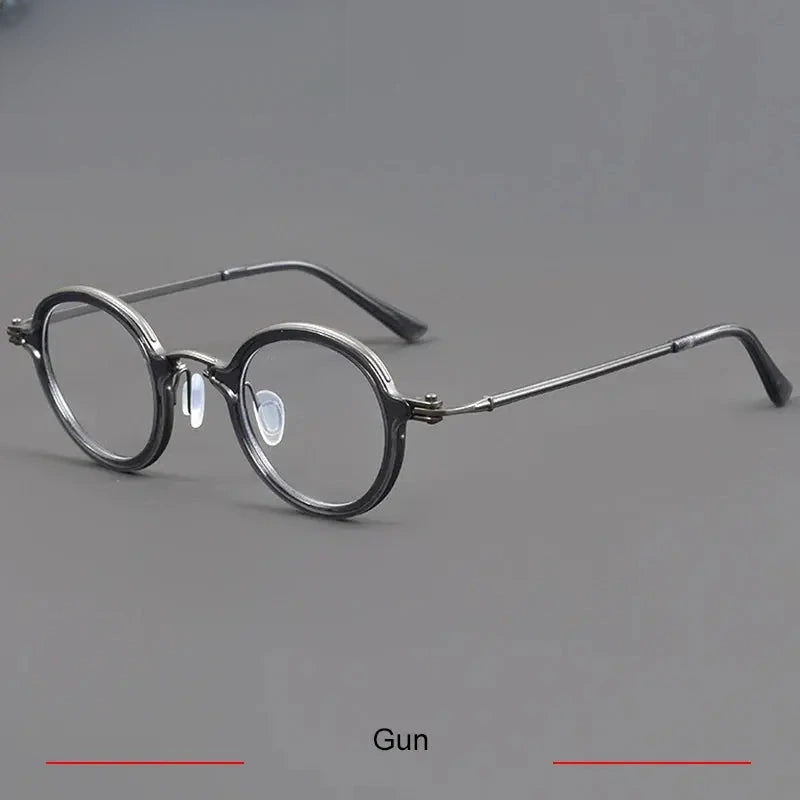 Women's Round Full Rim Titanium Prescription Glasses 75899 — view 3 | Rx Spectacle