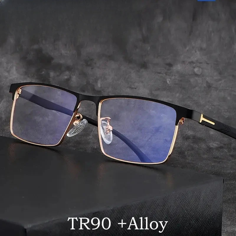 Men's Square Full Rim TR90 Prescription Glasses Y9522 — view 1 | Rx Spectacle