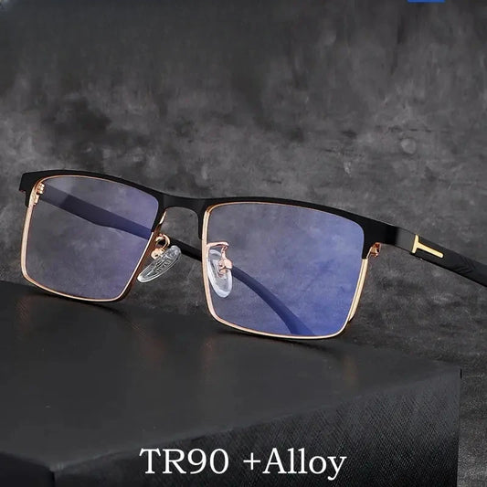 Men's Square Full Rim TR90 Prescription Glasses Y9522 — view 1 | Rx Spectacle