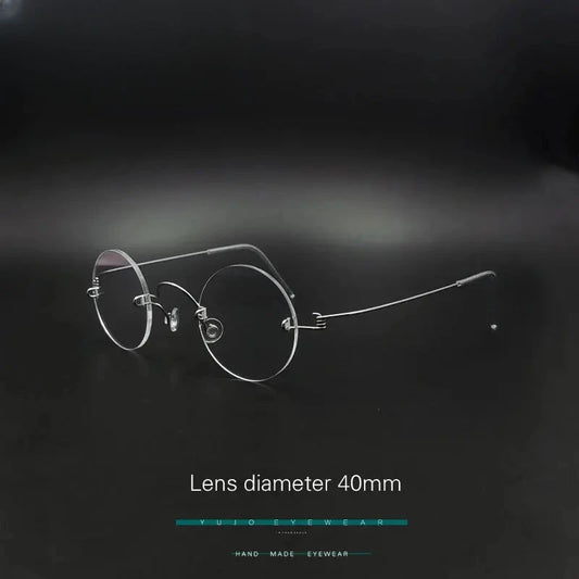 Unisex Round Rimless Stainless Steel Screwless Prescription Glasses 4040 — view 1 | Rx Spectacle