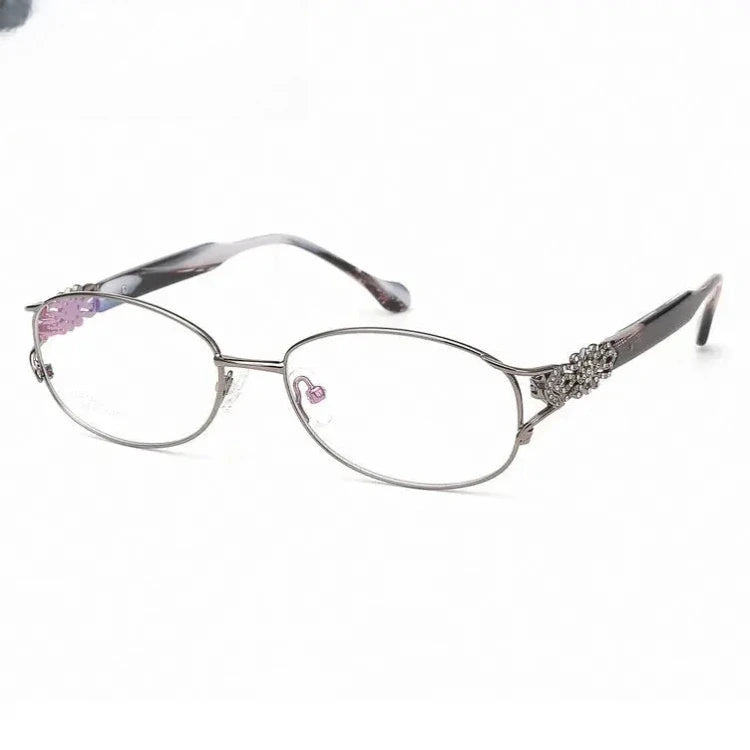 Women's Oval Full Rim Titanium Prescription Glasses 772399 — view 5 | Rx Spectacle