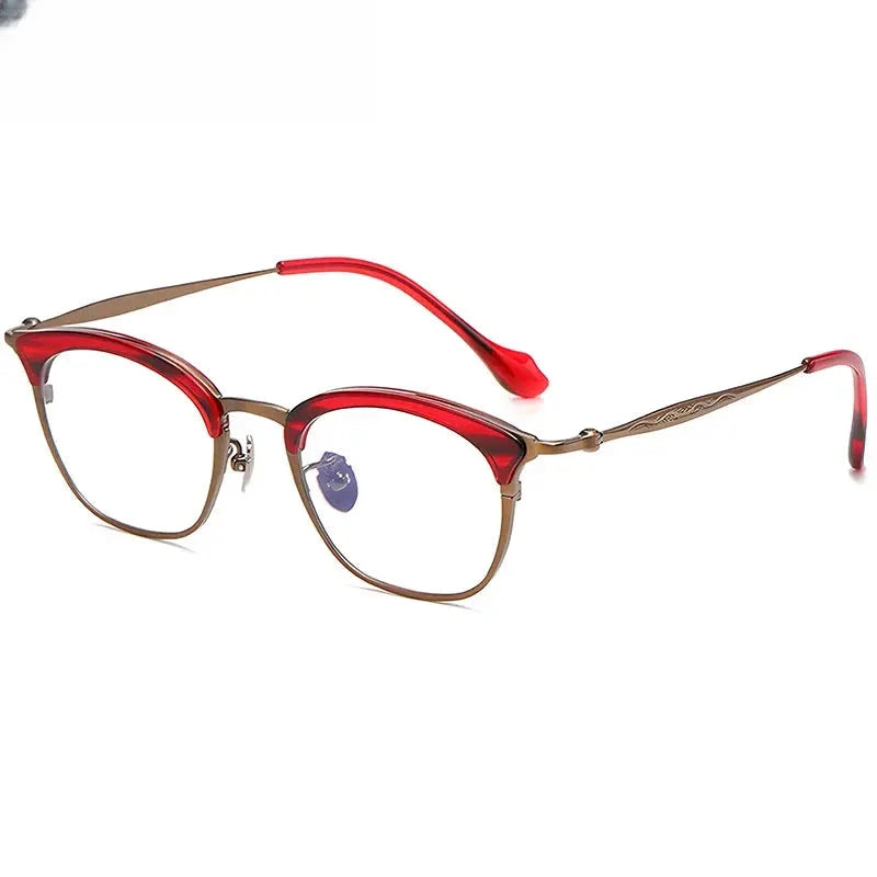 Women's Oval Full Rim Titanium Prescription Glasses — view 1 | Rx Spectacle