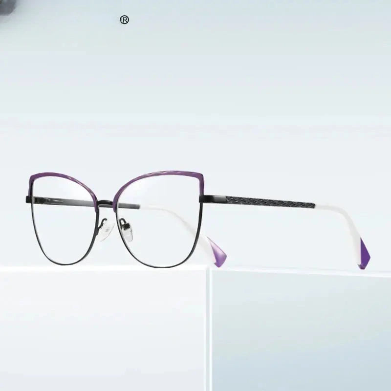 Women's Butterfly Full Rim Alloy Reading Glasses 3024 — view 3 | Rx Spectacle