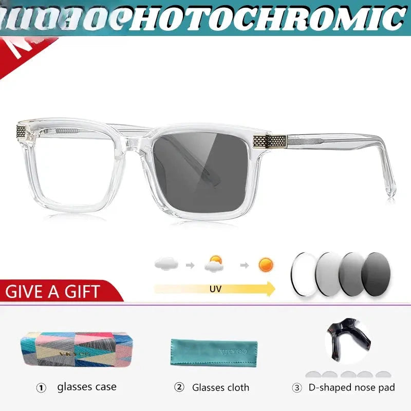 Unisex Square Full Rim Titanium Reading Glasses 67106 — view 3 | Rx Spectacle