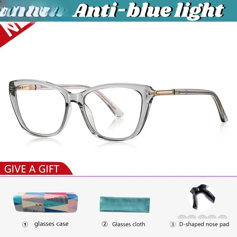 Women's Cat Eye Full Rim Titanium Reading Glasses 72233 — view 4 | Rx Spectacle