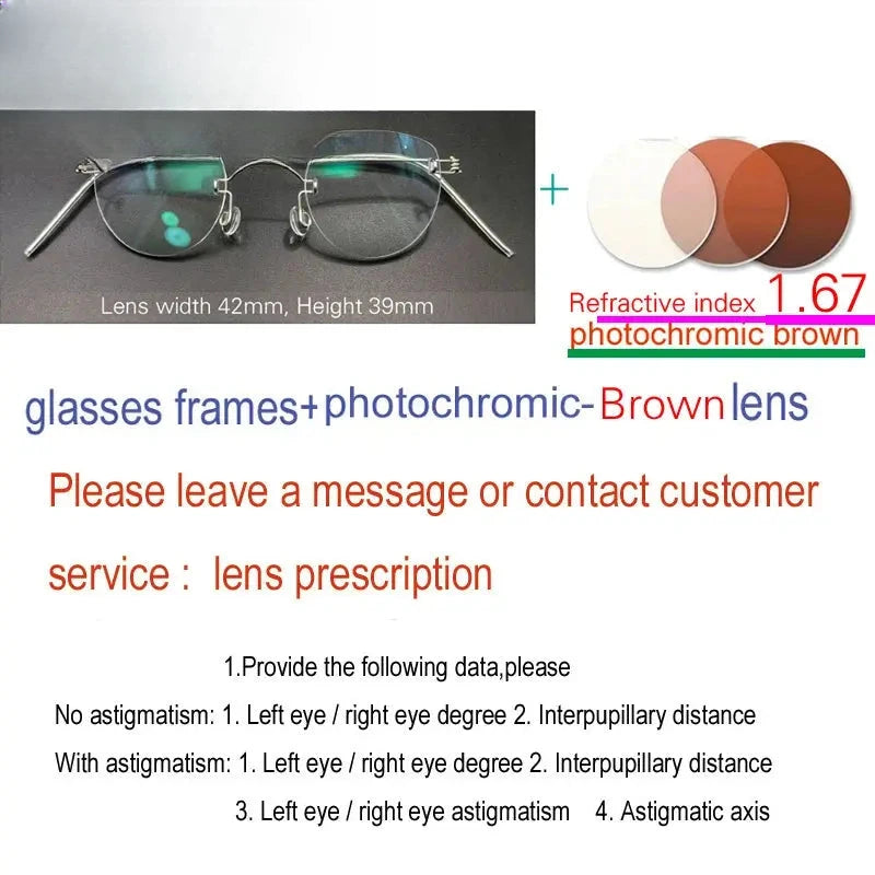 Unisex Oval Rimless Stainless Steel Screwless Prescription Glasses 313533 — view 9 | Rx Spectacle