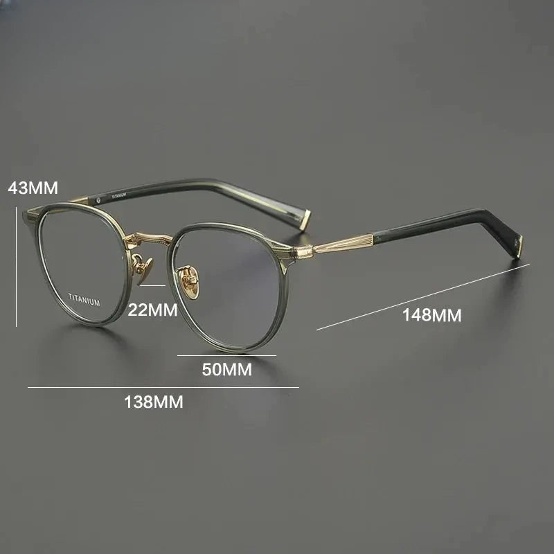 Women's Oval Full Rim Titanium Prescription Glasses Gxyj3010 — view 2 | Rx Spectacle