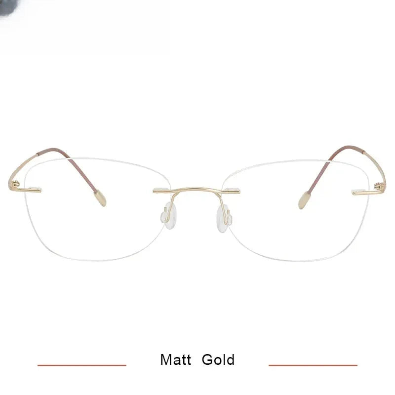 Women's Polygon Rimless Titanium Prescription Glasses 36013 — view 5 | Rx Spectacle