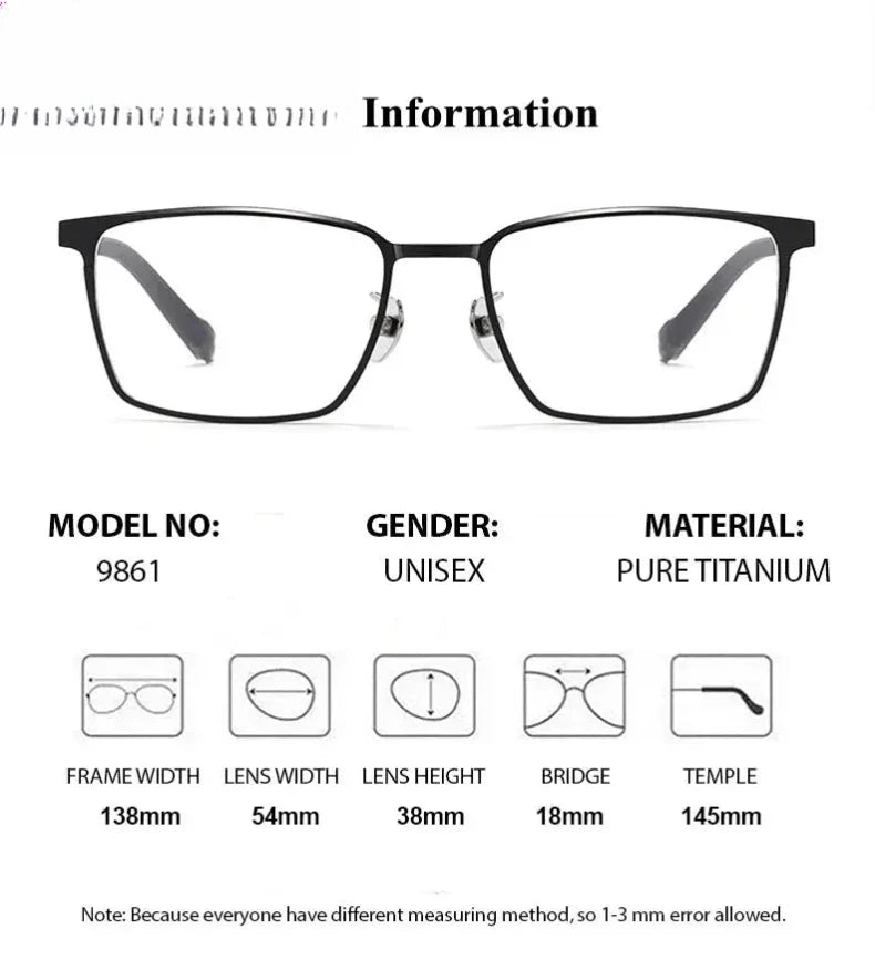Women's Square Full Rim Titanium Prescription Glasses 59861 — view 2 | Rx Spectacle