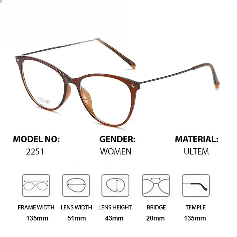 Women's Cat Eye Full Rim Titanium Prescription Glasses 882251 — view 2 | Rx Spectacle
