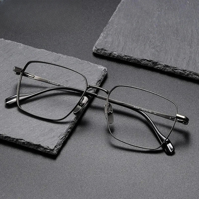 Unisex Polygon Full Rim Titanium Prescription Glasses 781012 — view 1 | Rx Spectacle