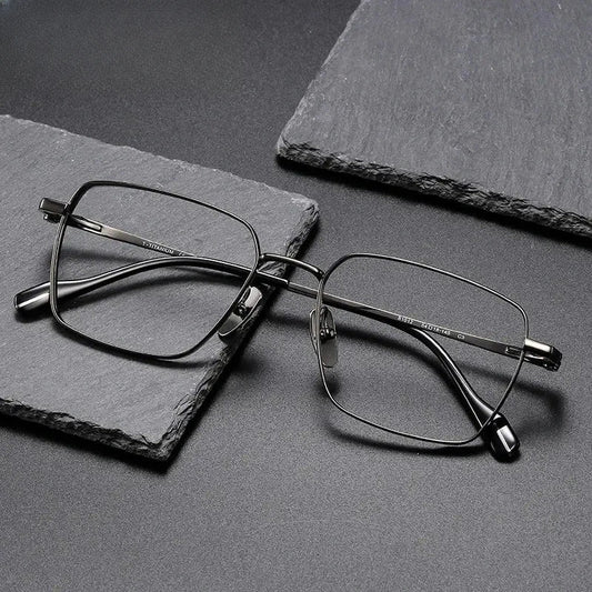 Unisex Polygon Full Rim Titanium Prescription Glasses 781012 — view 1 | Rx Spectacle