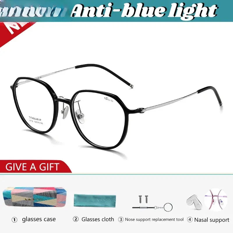 Women's Oval Full Rim Titanium Reading Glasses 9116 — view 7 | Rx Spectacle