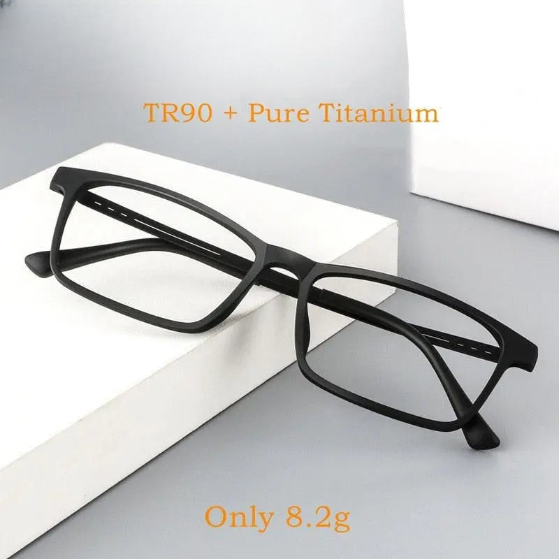 Men's Square Full Rim Titanium Prescription Glasses 9821 — view 1 | Rx Spectacle