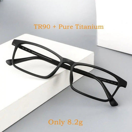 Men's Square Full Rim Titanium Prescription Glasses 9821 — view 1 | Rx Spectacle