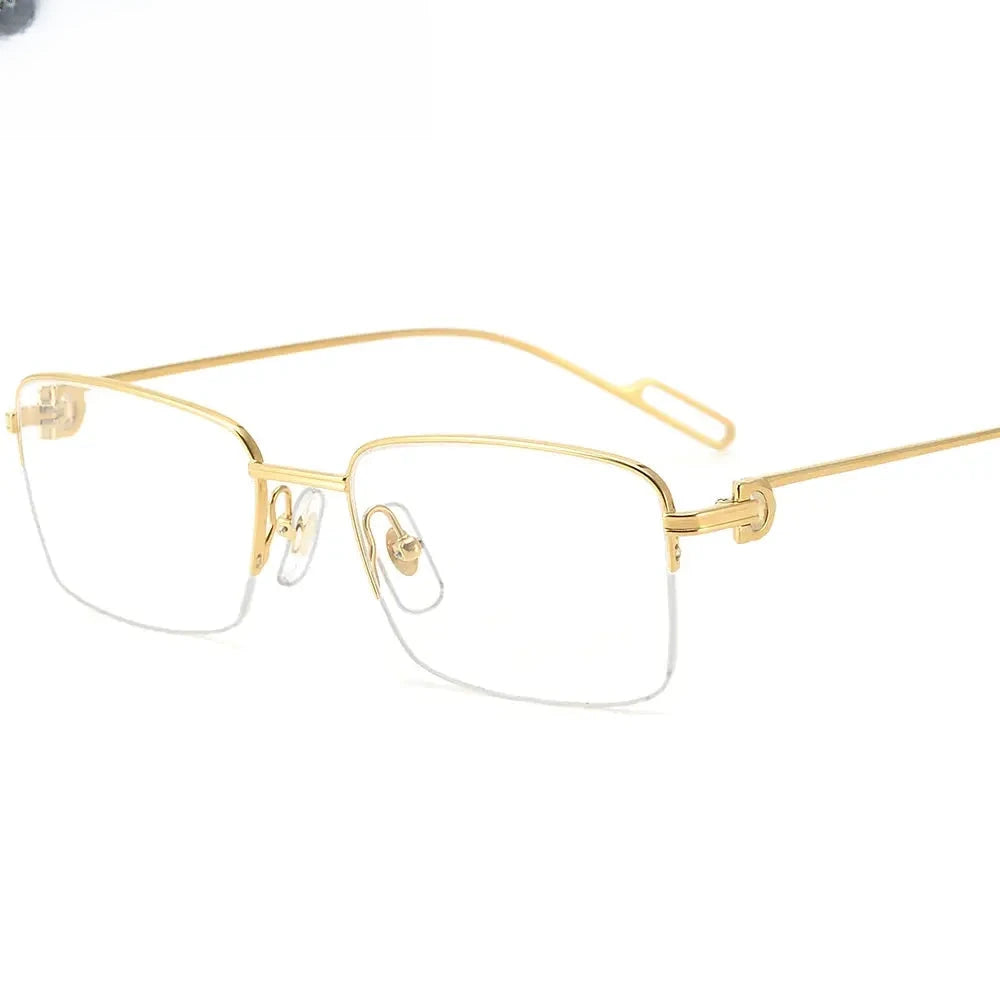 Women's Polygon Semi-Rimless Titanium Prescription Glasses 420218 — view 1 | Rx Spectacle