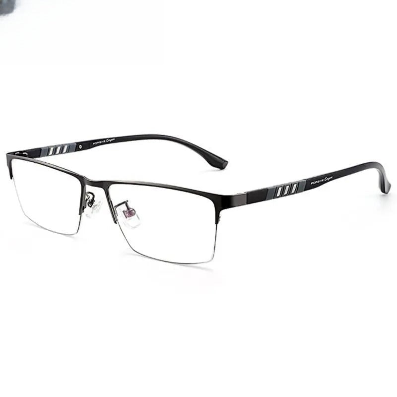 Unisex Semi-Rimless Stainless Steel Prescription Glasses — view 4 | Rx Spectacle