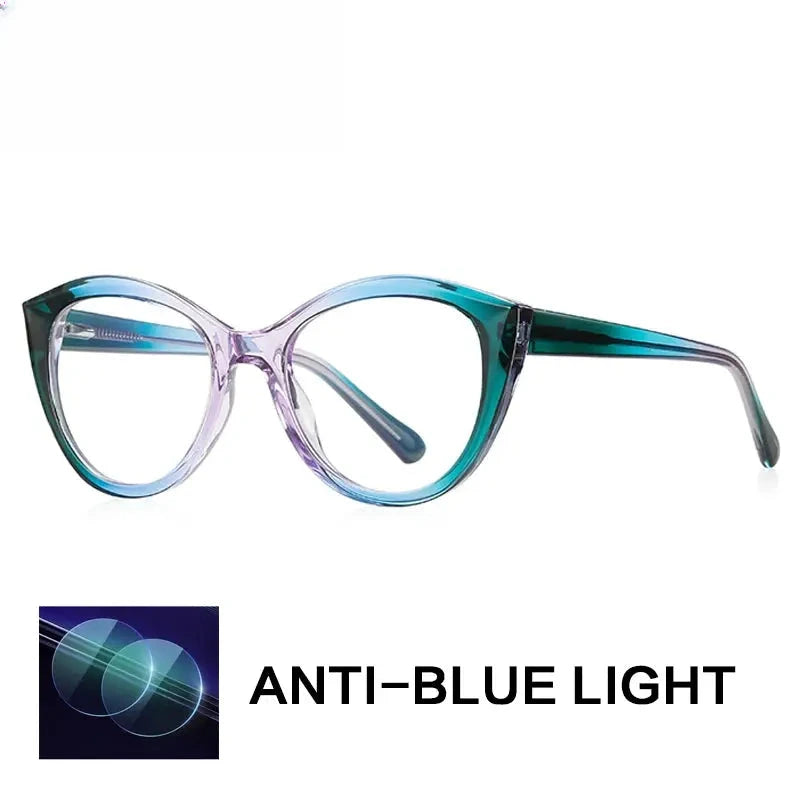Women's Cat Eye Full Rim Titanium Reading Glasses Gx2145 — view 8 | Rx Spectacle