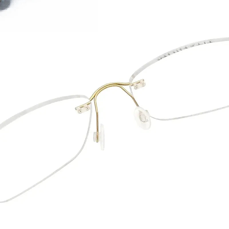 Unisex Oval Rimless Titanium Prescription Glasses 1615 — view 5 | Rx Spectacle