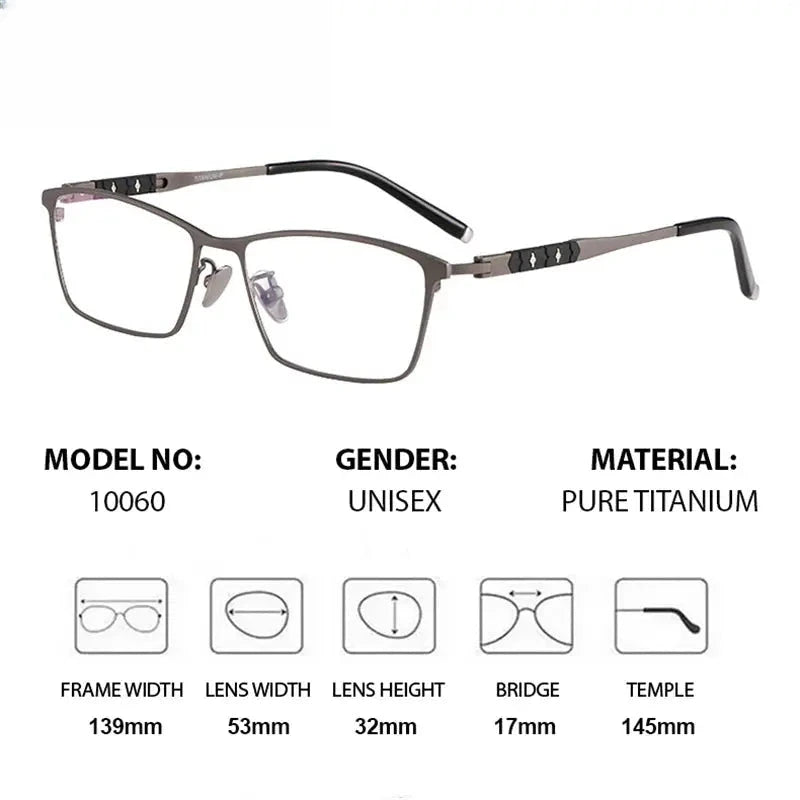Unisex Polygon Full Rim Titanium Prescription Glasses 510060 — view 2 | Rx Spectacle