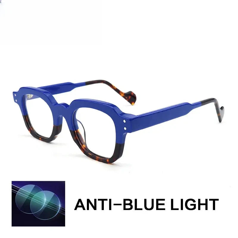 Unisex Square Full Rim Acetate Flat Top Reading Glasses G2394 — view 4 | Rx Spectacle