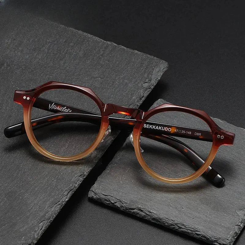 Unisex Round Full Rim Acetate Prescription Glasses V003 — view 1 | Rx Spectacle