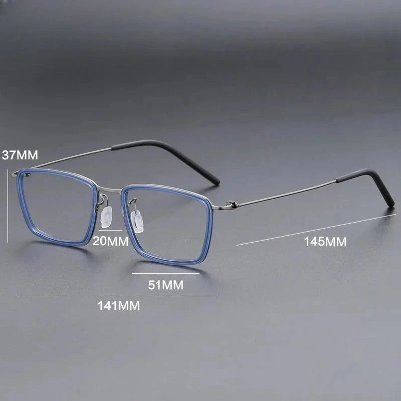 Unisex Square Full Rim Titanium Prescription Glasses 699853 — view 2 | Rx Spectacle