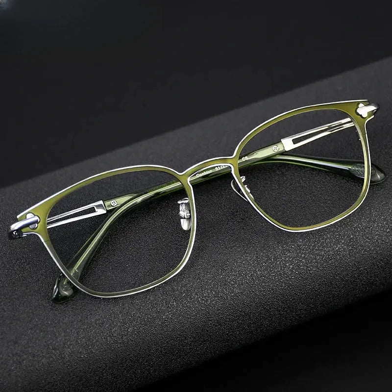 Unisex Square Full Rim Titanium Prescription Glasses 369140 — view 1 | Rx Spectacle