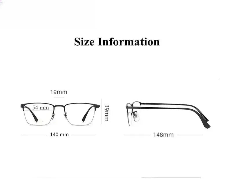 Men's Square Full Rim Titanium Prescription Glasses 220976 — view 2 | Rx Spectacle