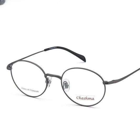 Women's Oval Full Rim Titanium Prescription Glasses 74903 — view 1 | Rx Spectacle