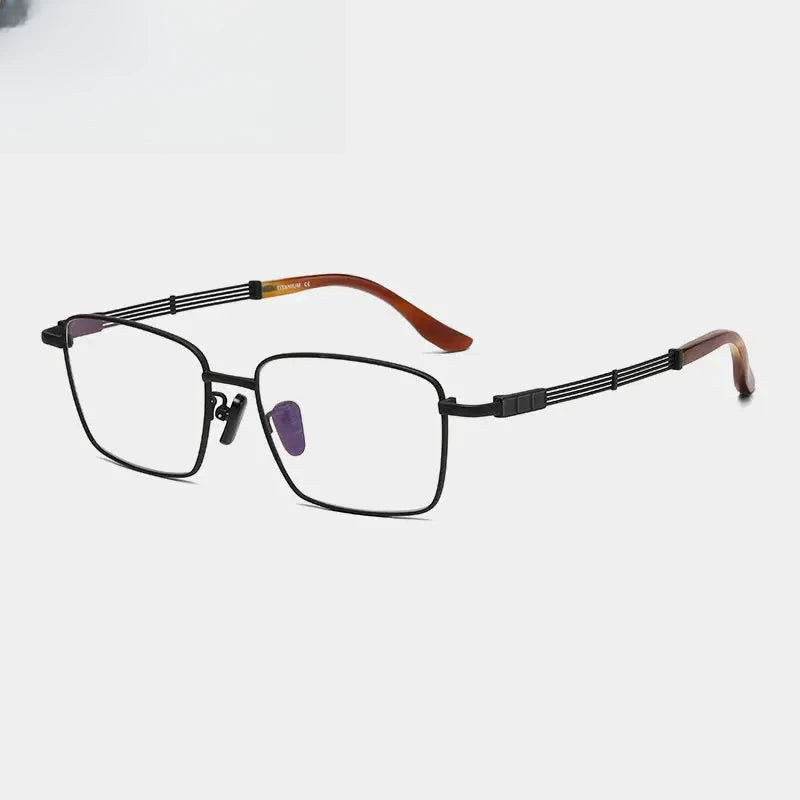 Unisex Square Full Rim Titanium Prescription Glasses Gxy1497 — view 4 | Rx Spectacle
