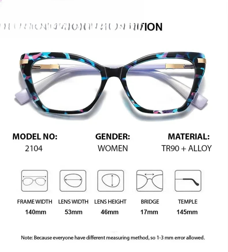 Women's Cat Eye Full Rim Titanium Prescription Glasses 612104 — view 2 | Rx Spectacle