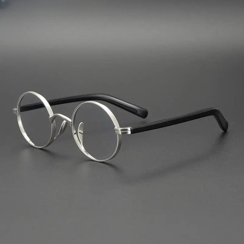 Unisex Round Full Rim Titanium Prescription Glasses Gxyj47 — view 5 | Rx Spectacle