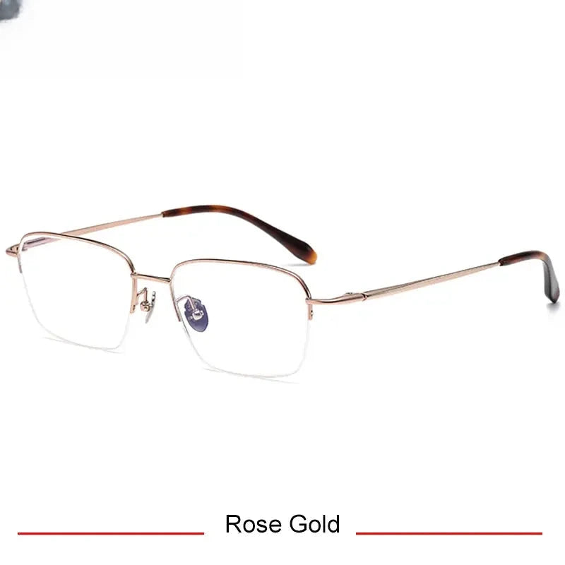 Men's Oval Semi-Rimless Titanium Oversized Prescription Glasses 316887 — view 3 | Rx Spectacle