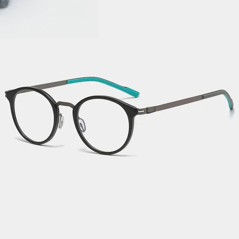 Unisex Round Full Rim Titanium Prescription Glasses 39606 — view 5 | Rx Spectacle