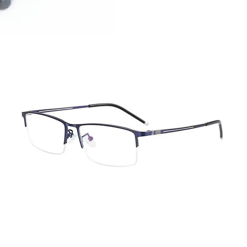 Men's Square Semi-Rimless Alloy Prescription Glasses 9070 — view 7 | Rx Spectacle