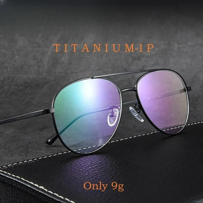 Unisex Oval Full Rim Titanium Double Bridge Prescription Glasses 2194 — view 1 | Rx Spectacle