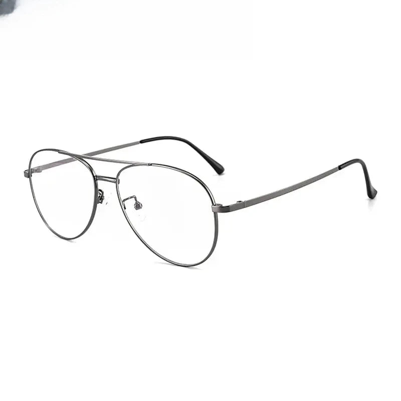Unisex Oval Full Rim Titanium Double Bridge Prescription Glasses 612194 — view 5 | Rx Spectacle
