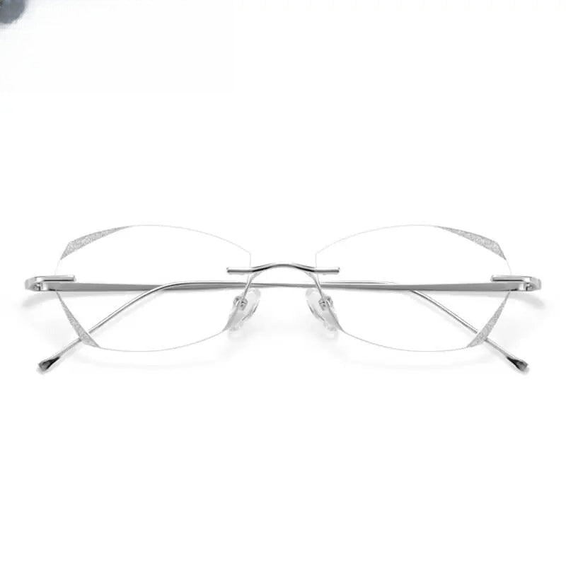 Unisex Rimless Titanium Prescription Glasses 3306 — view 6 | Rx Spectacle