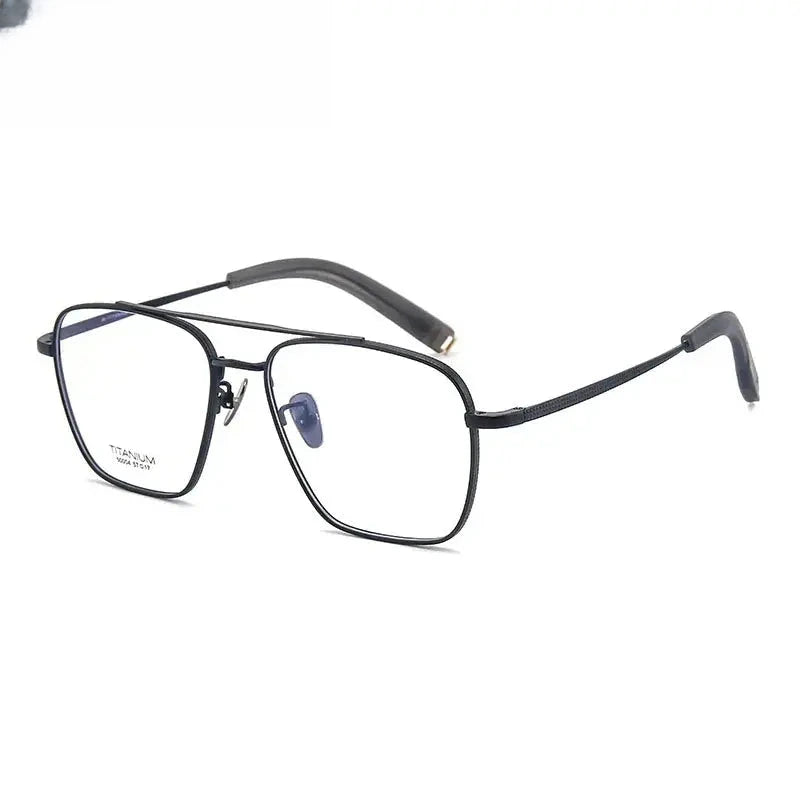 Men's Square Full Rim Titanium Prescription Glasses 500004 — view 3 | Rx Spectacle