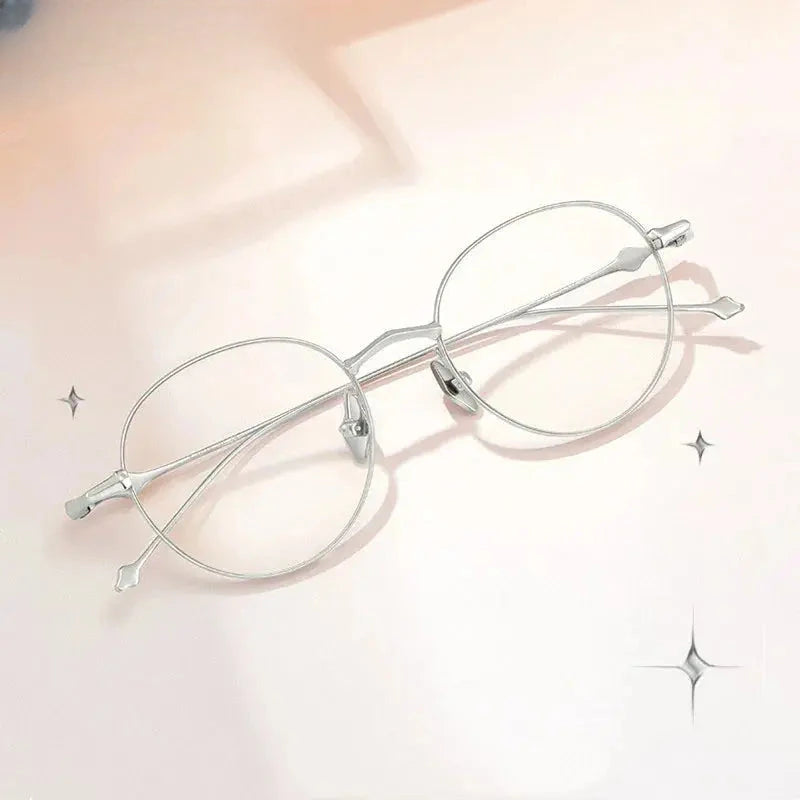 Women's Round Full Rim Titanium Prescription Glasses — view 3 | Rx Spectacle