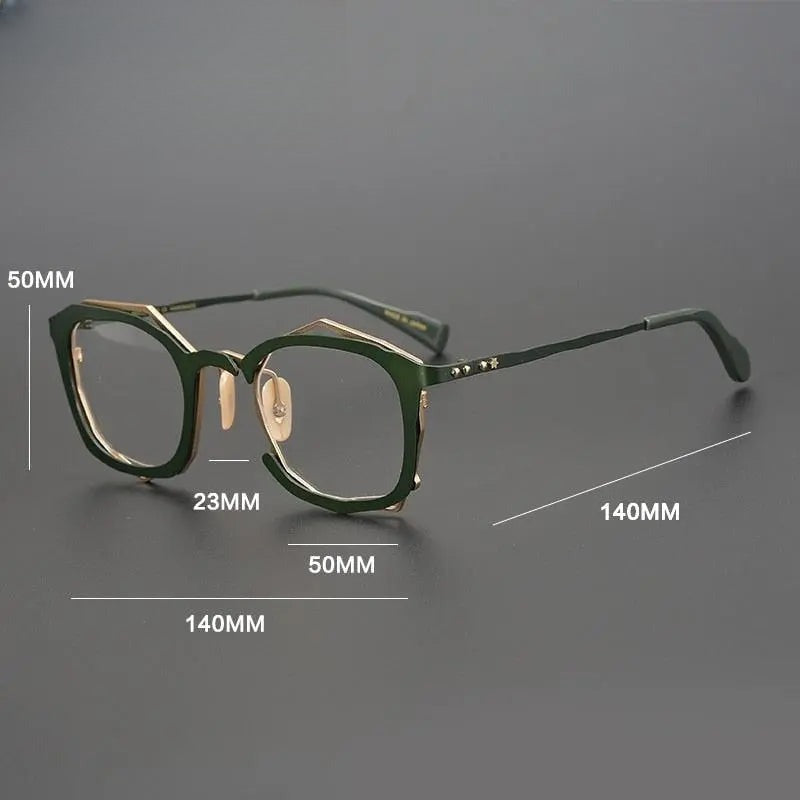 Unisex Square Full Rim Titanium Prescription Glasses Gxyj360 — view 4 | Rx Spectacle