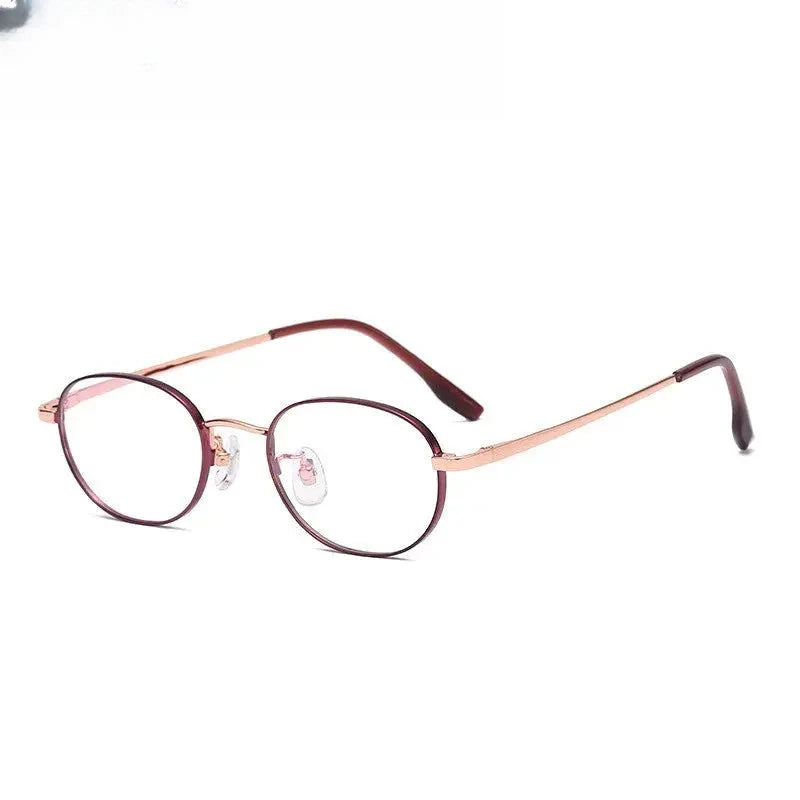 Women's Oval Full Rim Titanium Prescription Glasses 98223 — view 5 | Rx Spectacle