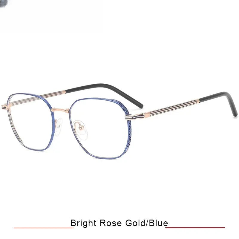 Women's Square Full Rim Titanium Flat Top Prescription Glasses 16023 — view 7 | Rx Spectacle