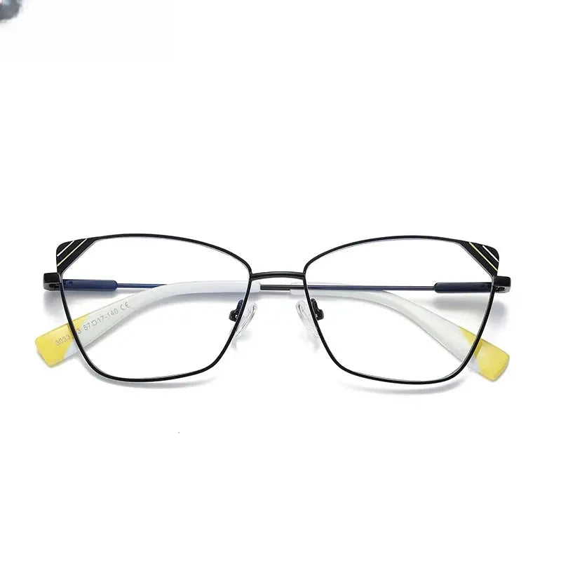 Women's Cat Eye Full Rim Alloy Reading Glasses 3033 — view 10 | Rx Spectacle